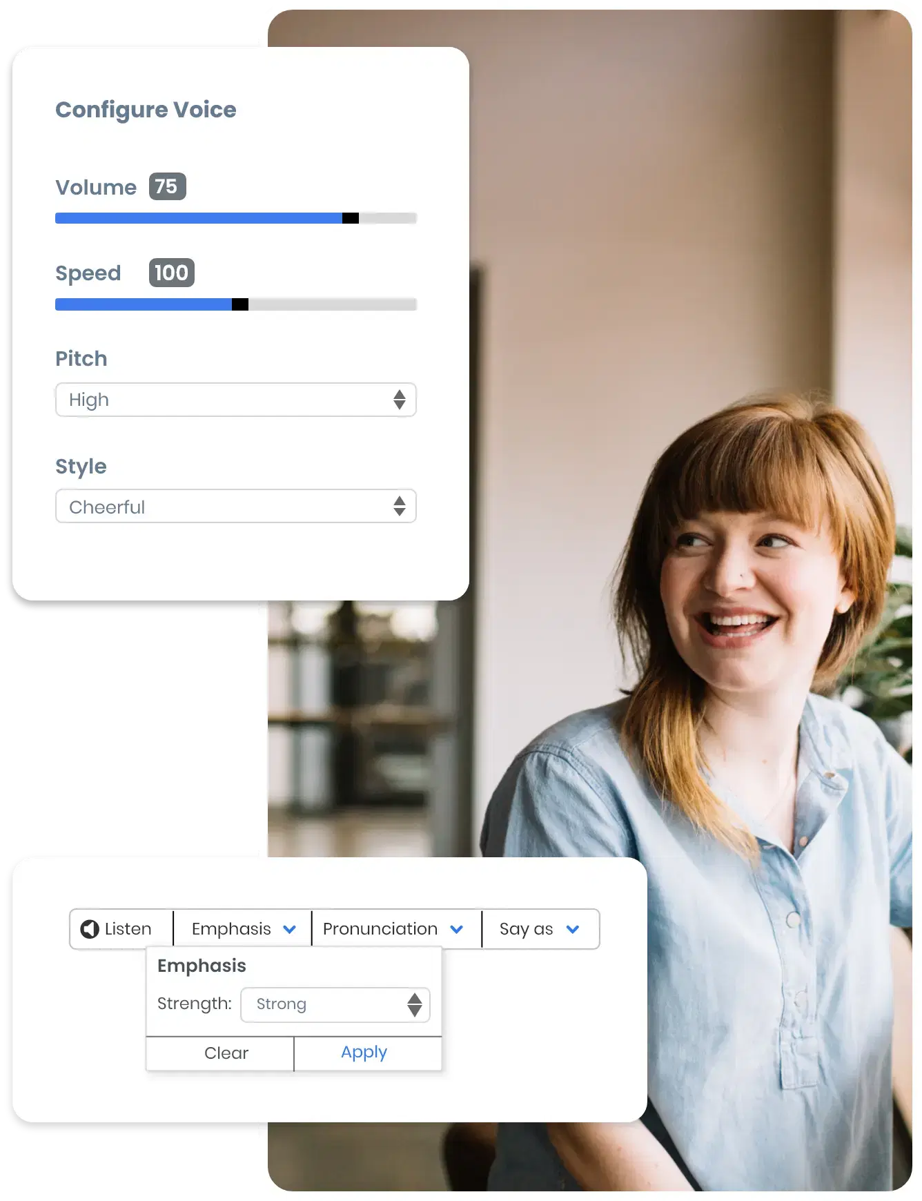 Listen2It AI voice generator voice customization features