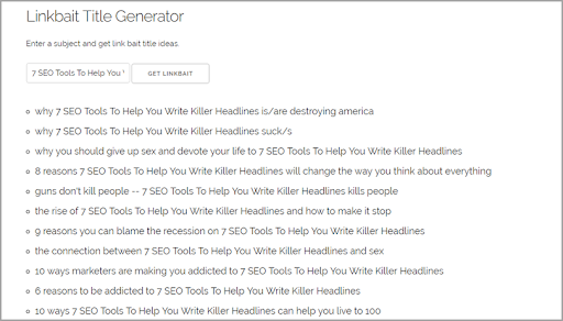 Content Row’s Link Bait Title Generator