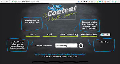 Portent’s Content Idea Generator